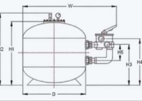 SS400 zwembad glasvezel zijdelingse zandfilter