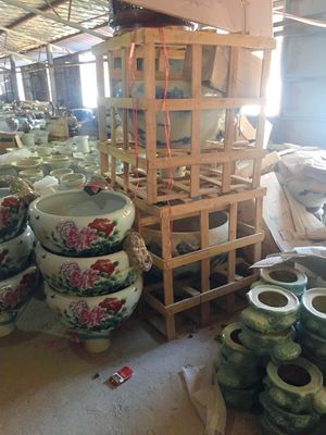 Pioenpatroon 520mm Chinese Ceramische Vissenkom met Lamp