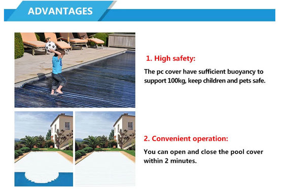 2020 Lastest Hot Sale Factory Price PC Automatic Swimming Pool Cover With A Roller