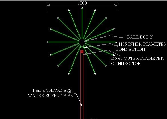 2“ Kleurrijke Dansende de Fonteinpijpen 2.3m van de Watermuziek Nevelhoogte