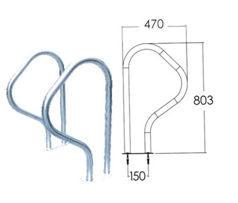 De anticorrosieve 1.0mm 304 Ladder van het Roestvrij staal Zwembad
